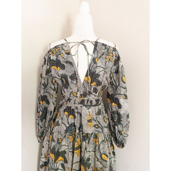 Ulla Johnson Floral Maxi Dress SZ 2 Tahlia Portofino Off Shoulder Boho wedding - Picture 12 of 16
